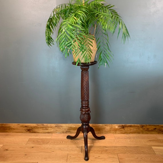 Vintage Antique Solid Mahogany Display stand Plant Rustic Shabby Chic