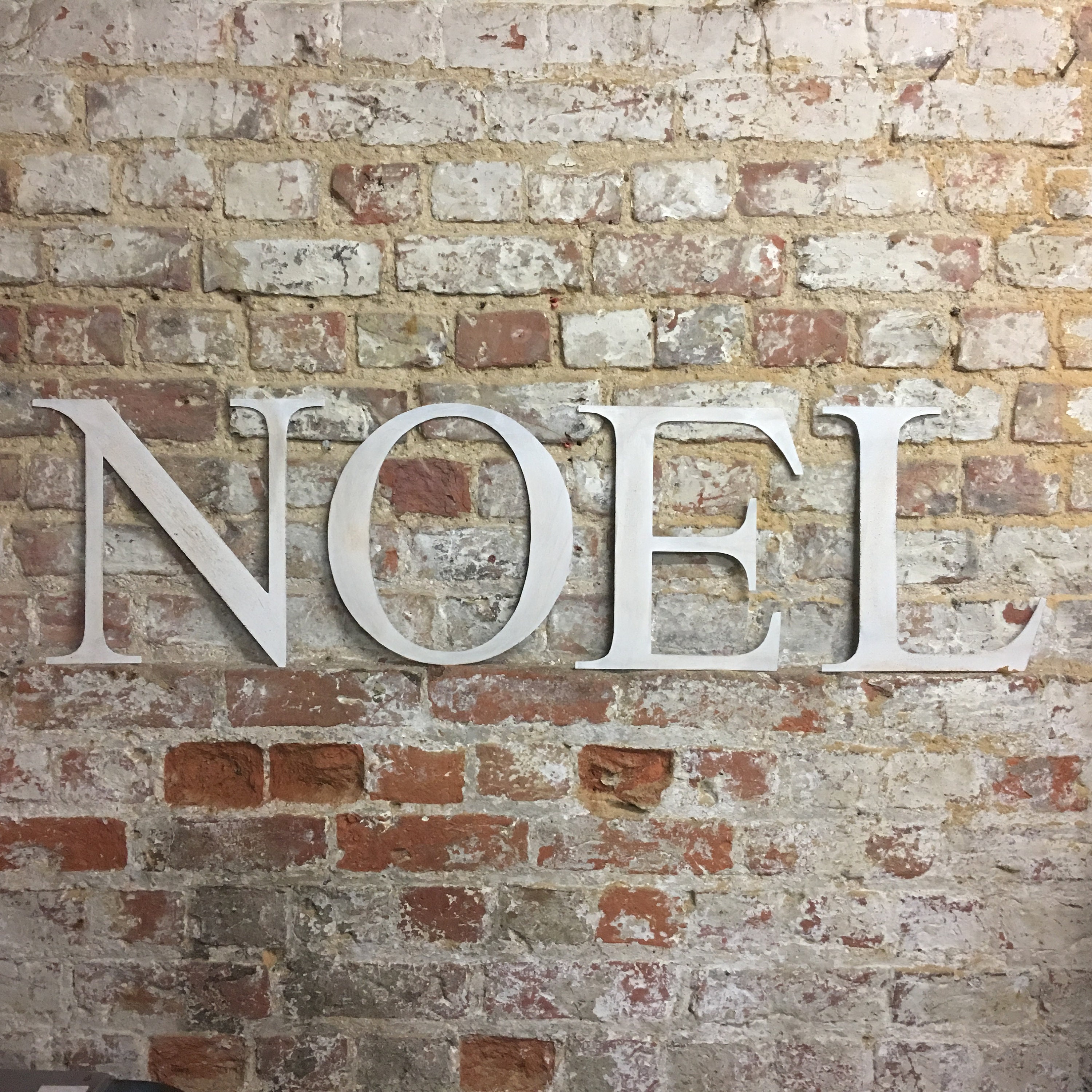 Rustic Noel Lettering Letters Sign Metal Shabby Chic Christmas