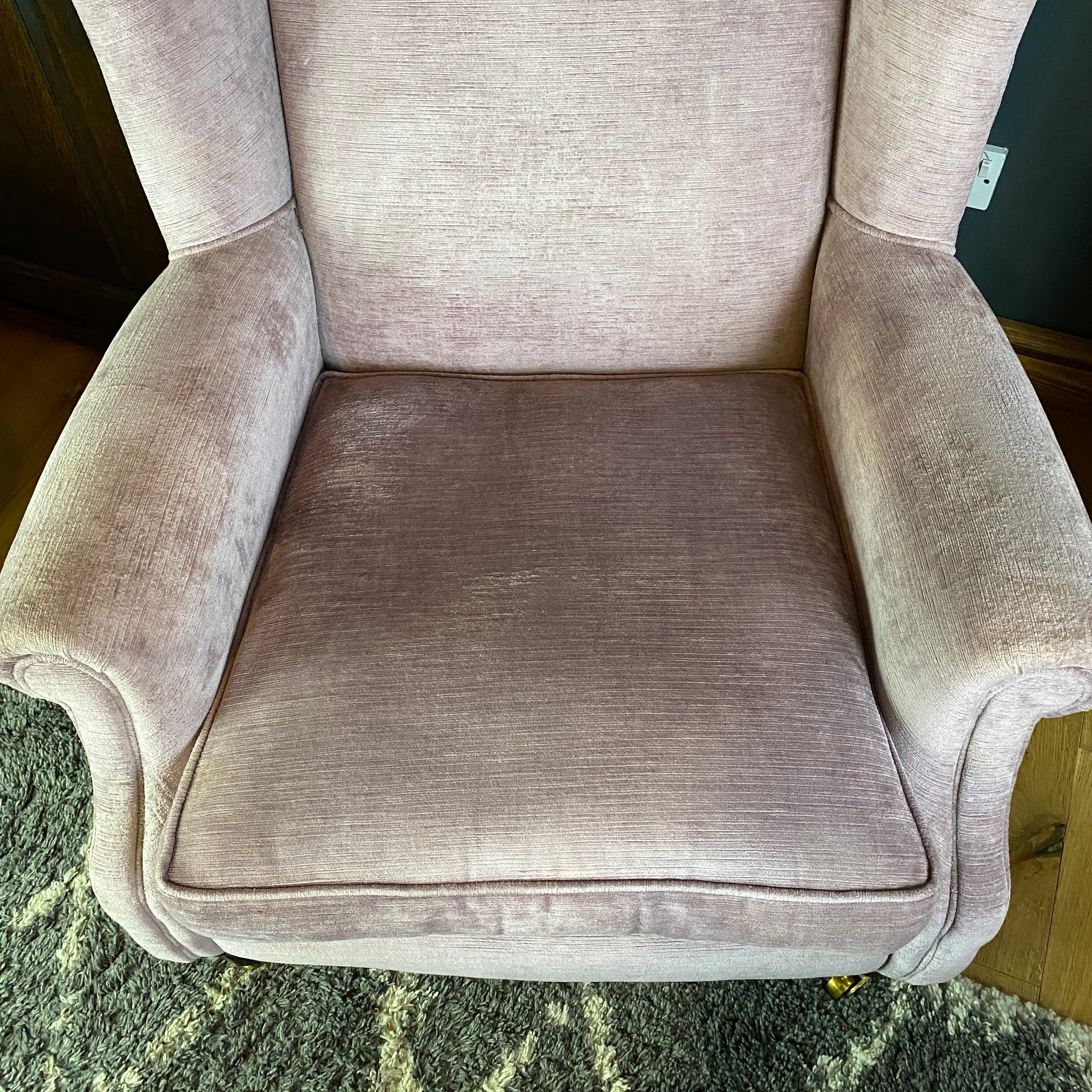 Laura Ashley Wingback Armchair / Fireside Chair / High Back / Pink Fabric