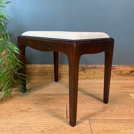 Retro Vintage Stag Dressing Table Piano Stool Seat Upholstered Chair