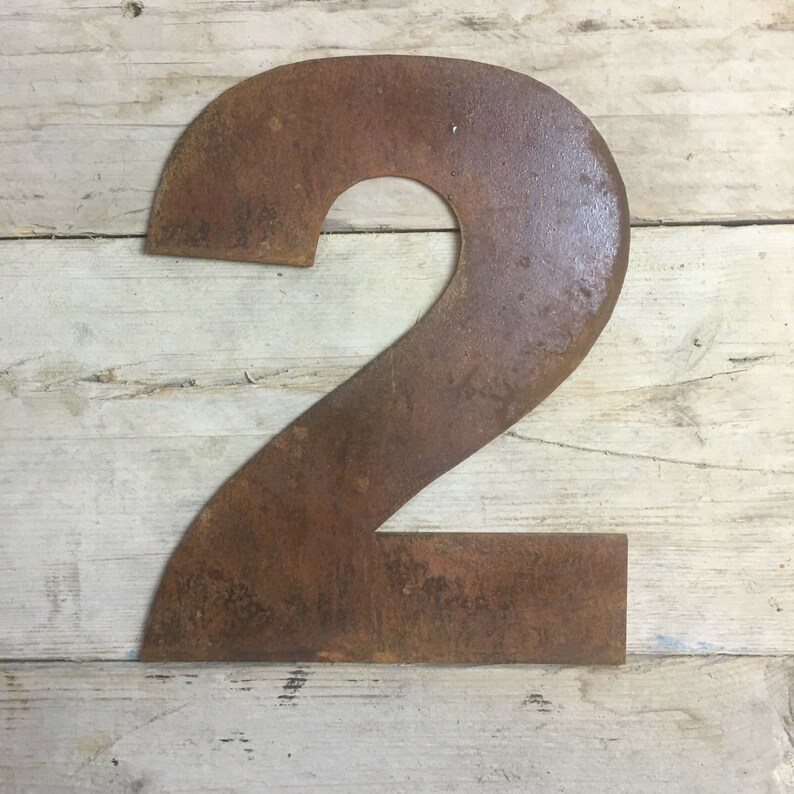 Large 12 Rusty Metal House Numbers Signs Plaque Rustic Etsy UK
