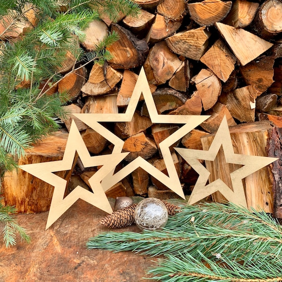 Rustic 3 X Gold STARS mantle CHRISTMAS SHAPE Sign Metal Nordic decoration