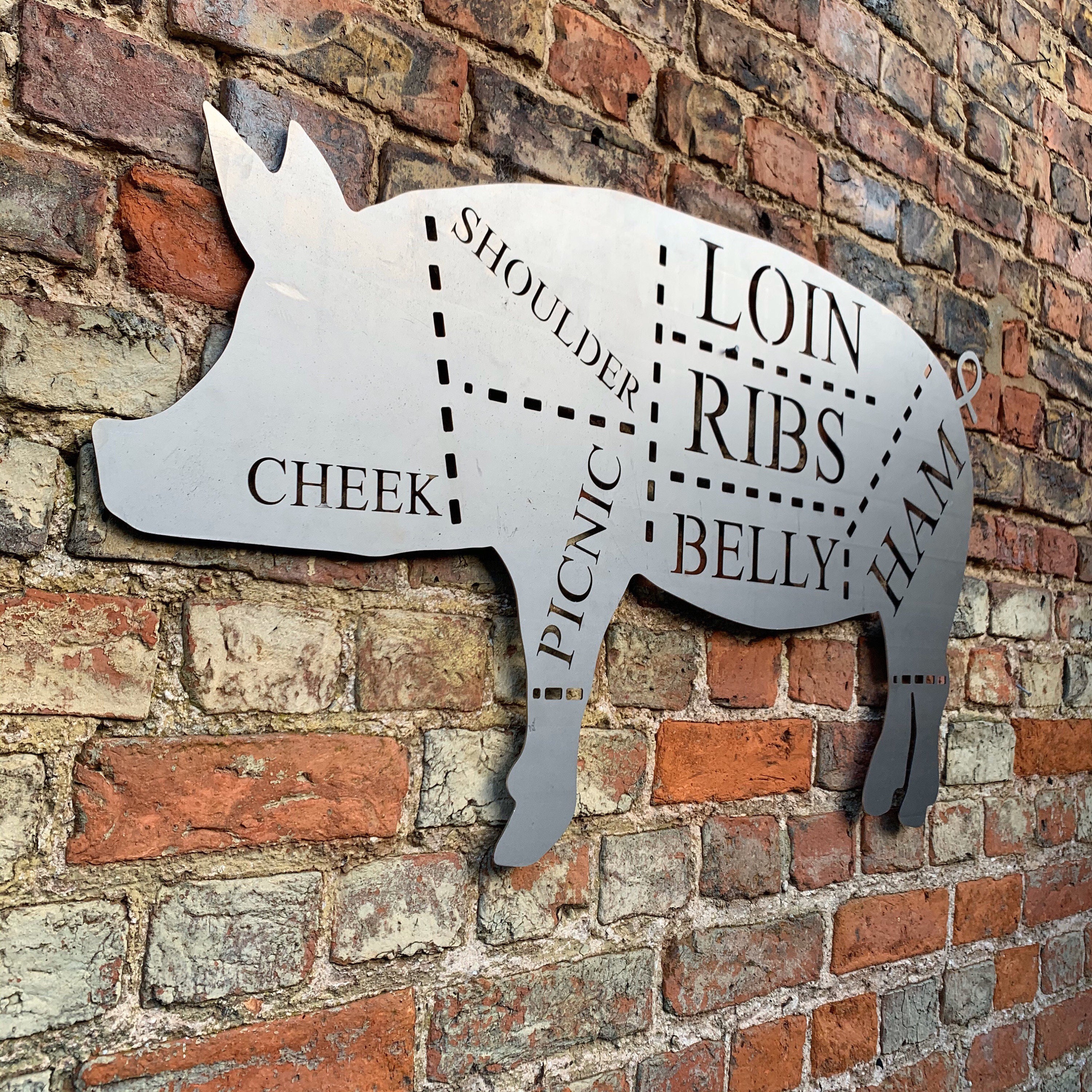 Large METAL PIG , Shop Sign , Home Ornament , Farmyard animal