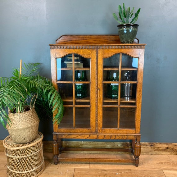 Shabby Chic Oak Cabinet Rustic Vintage Cocktail Cupboard Sideboard Arts & Crafts