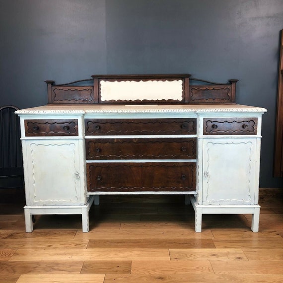 Antique Buffet Server Sideboard Solid Mahogany Cupboard Drawers Storage Unit