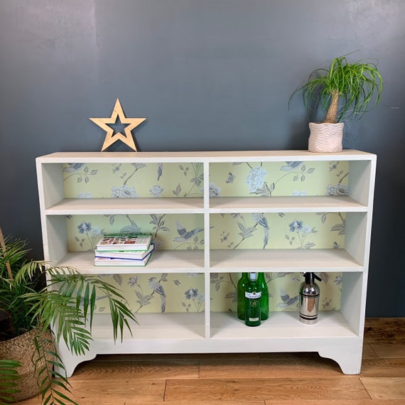 Rustic Vintage Bookcase Shelves Shelving Storage Pine Wooden Unit Painted