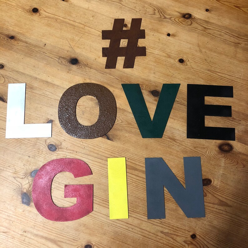 Rusty 5 Coloured Metal Alphabet Letters Shop Signage Etsy UK