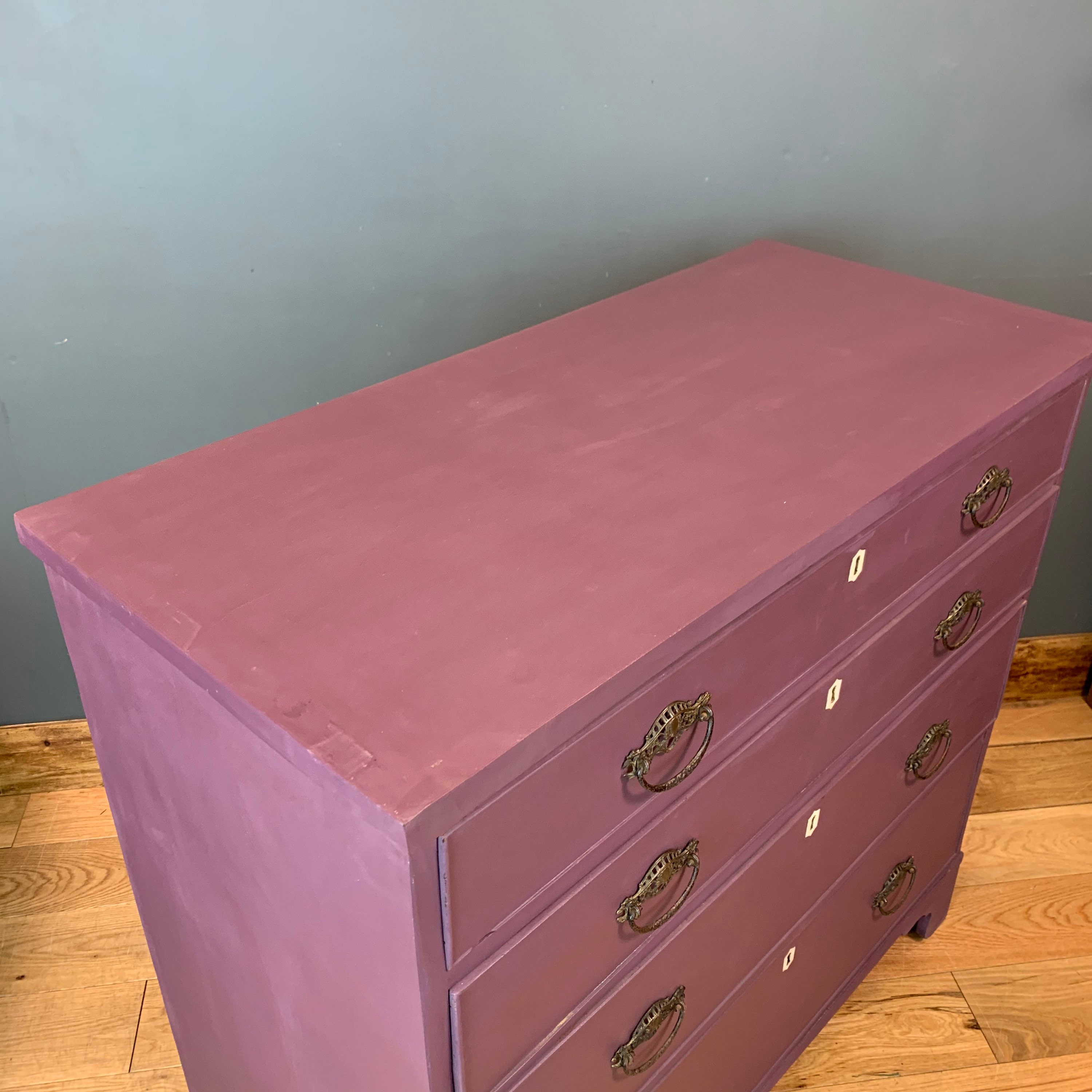 Chest Of Drawers Painted Drawers Bedroom Storage Shabby Chic Painted Purple
