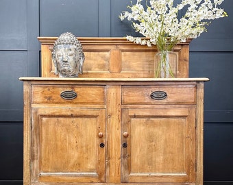 Antique Old Pine Sideboard / Victorian Pine Cupboard / Cocktail Cabinet