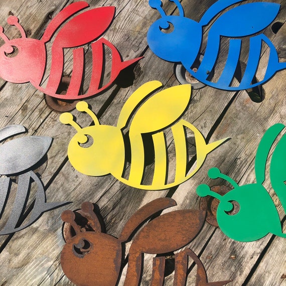 Rustic BUMBLEBEE BEE Sign Metal Shop Home decoration wall art Garden plaque Bug