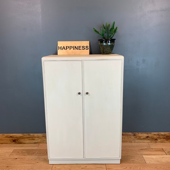 Vintage Painted Retro Cupboard Shelves Storage Shabby Chic Rustic Wardrobe