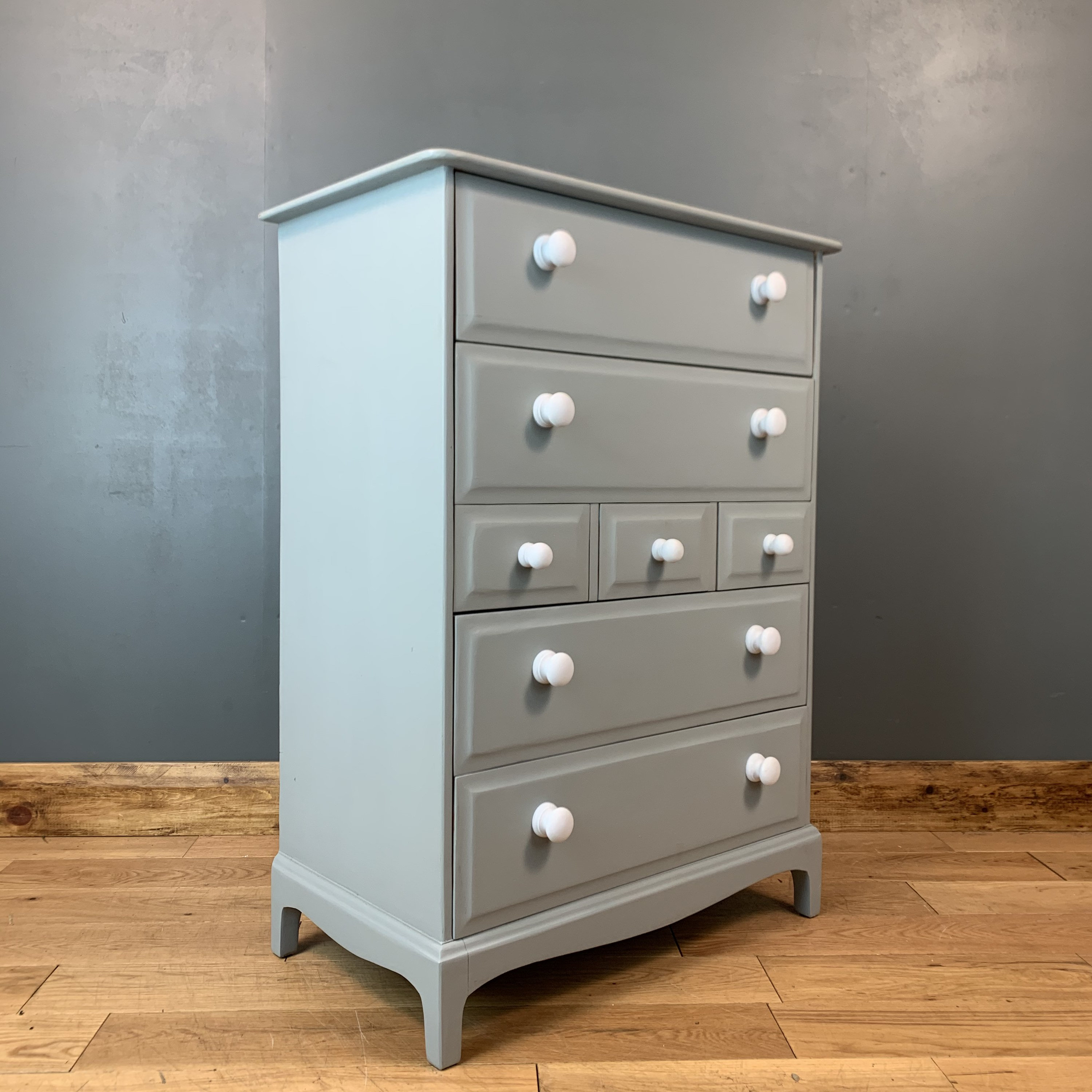Vintage Upcycled Shabby Chic Chest Of Drawers Painted Light Blue