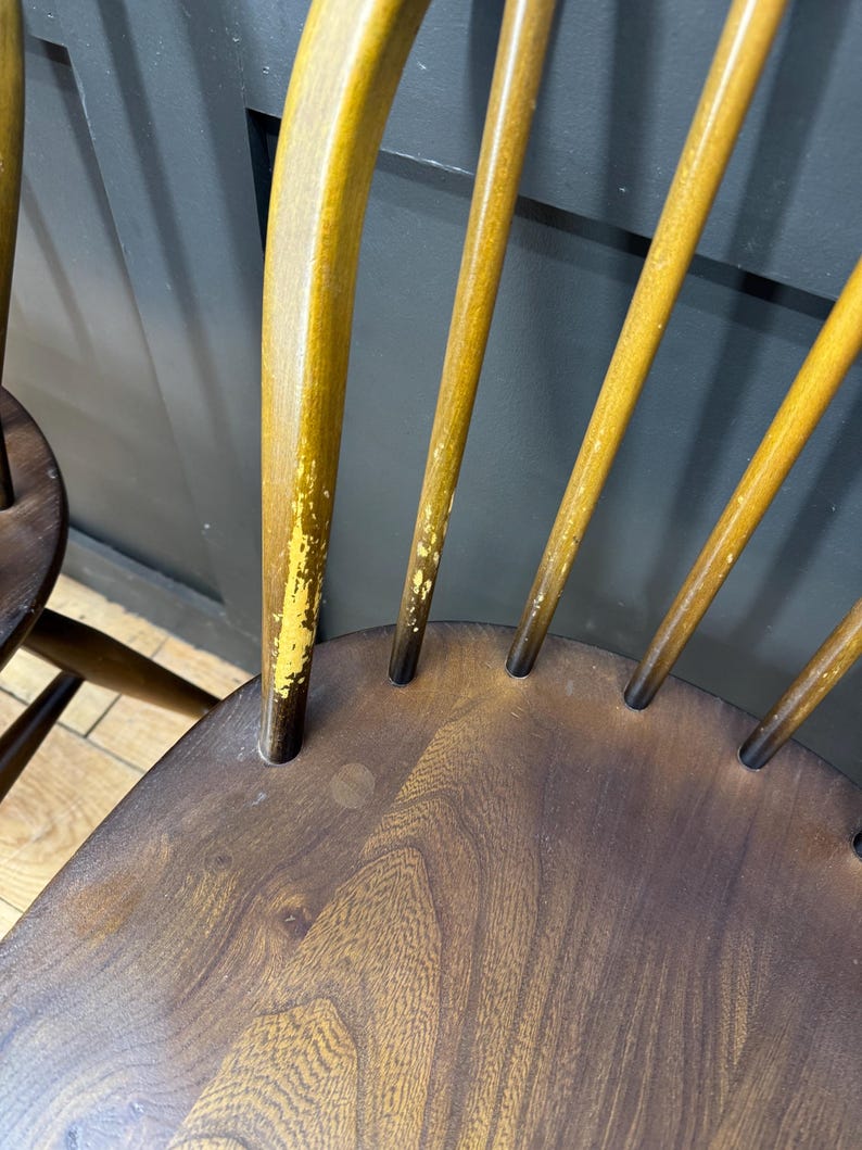 Set of 4 ERCOL Dining Chairs /elm Kitchen Chairs /mid Century Retro