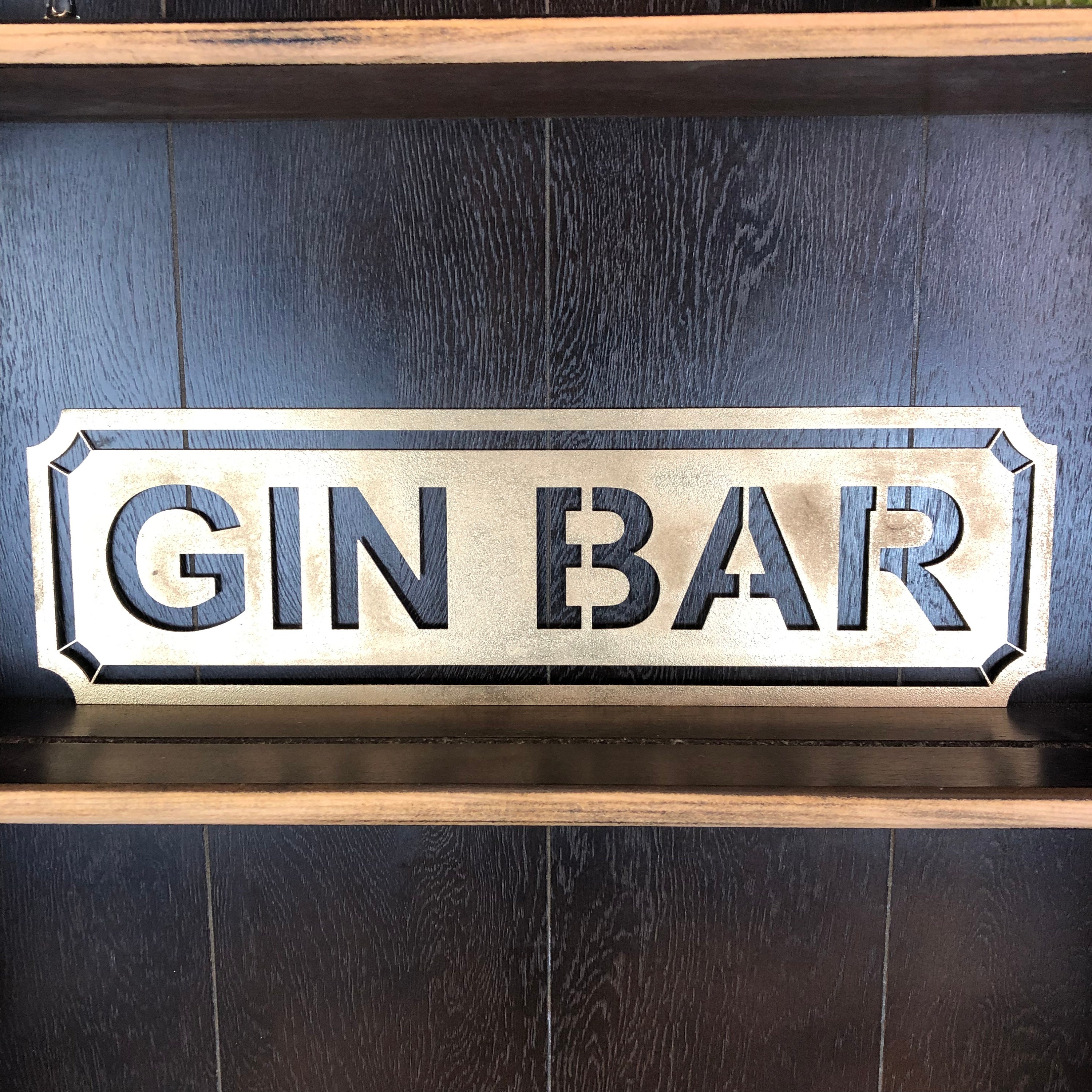 GIN BAR Gold metal Sign trendy gifts for the home gin Etsy