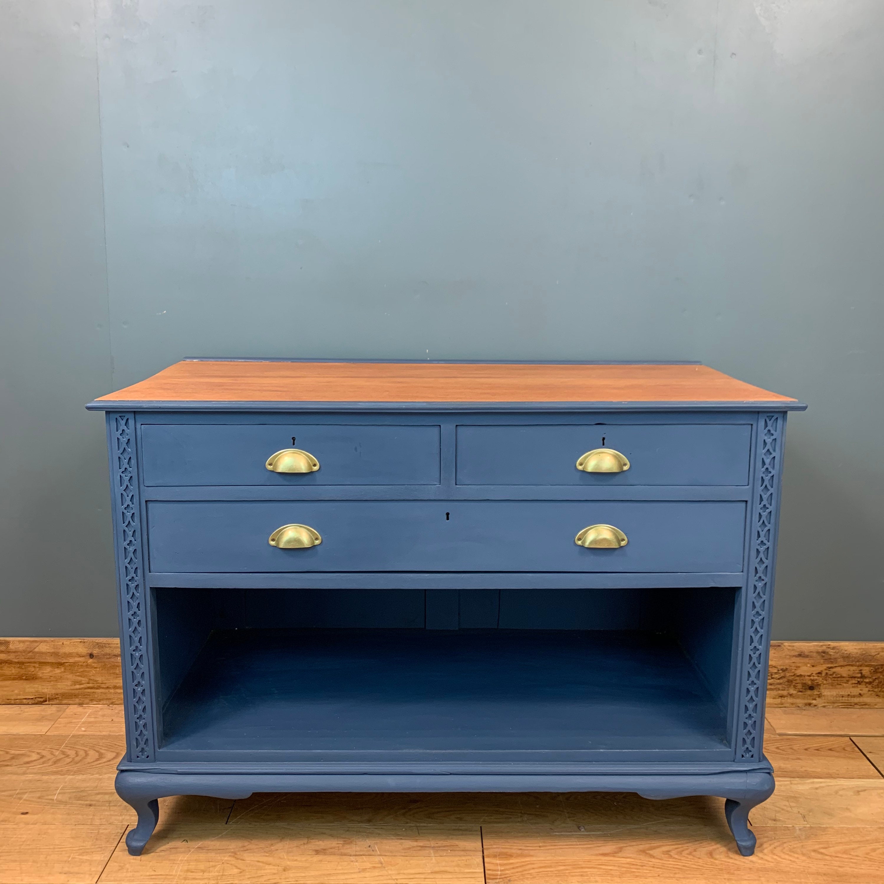 Vintage Sideboard / Painted Blue Sideboard / Rustic Chest of Etsy UK