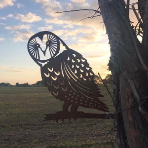 Rusty Metal Owl Ornament / Garden Owl / Fence Art / Wall Art / Bird of Prey / Made in UK