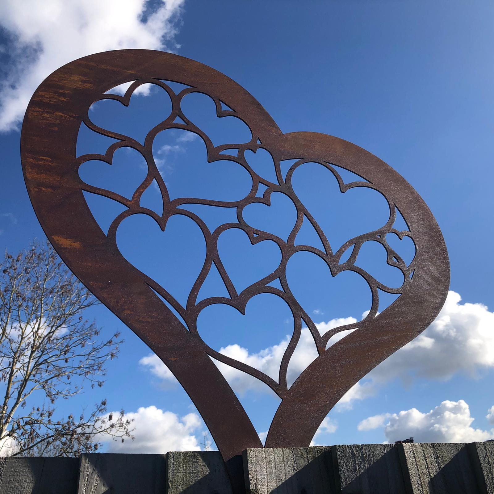 Garden heart / rusty metal heart / lawn decor / garden Etsy