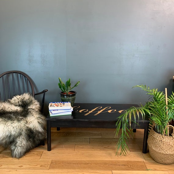 Lovely Vintage Upcycled Ercol Coffee Table Urban Black Rustic Coffee Shop Boho