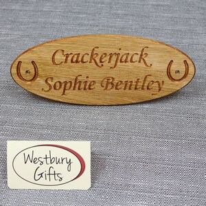 Stable Door Sign Personalised Oak Engraving