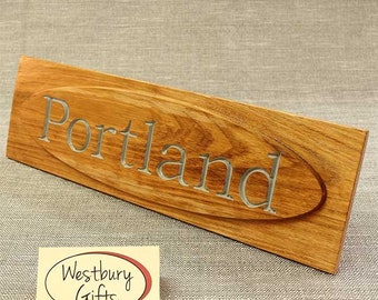 Oak Engraved Oval Style House Sign 500 x 146mm