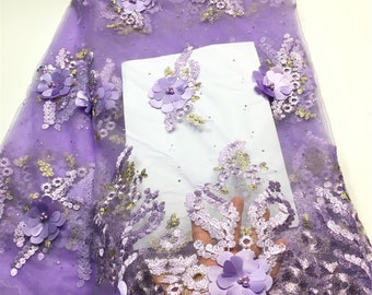 African Lace Fabric 2021 Embroidered Nigerian Laces Fabric Bridal High Quality French Tulle 3d Lace Fabric For Wedding Party 5yards M2990
