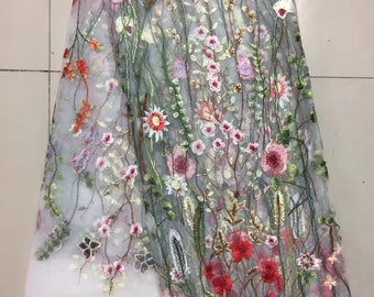 2023 new 1yards african flower pattern lace fabric by yard charming tissu material lovely flower french tulle lace for woman party  M1553