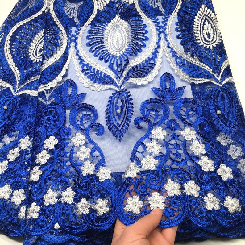 2019 Latest French Nigerian Laces Fabrics High Quality Tulle African Laces Fabric Wedding African French Tulle Lace 5yards free shipping