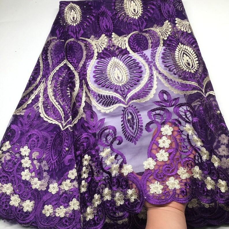 2019 Latest French Nigerian Laces Fabrics High Quality Tulle African Laces Fabric Wedding African French Tulle Lace 5yards free shipping