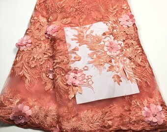 5 yards African Lace Fabric 2023 Embroidered Nigerian Laces Fabric Bridal High Quality French Tulle Lace Fabric For Wedding Party M2842