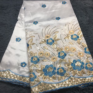 Multi Color African George Lace Fabric With Sequin Lace Nigerian George Lace High Quality African George Fabric For Dress 5 yards