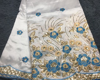 Multi Color African George Lace Fabric With Sequin Lace Nigerian George Lace High Quality African George Fabric For Dress 5 yards