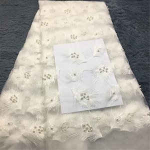 Latest Nigerian Tulle Lace 2021 French Net Beaded Lace Fabric For Nigerian Wedding Embroidery African Lace Fabric 5yards/lot M2365