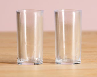 Set of 2 Miniature Flower Vase, Drink Pitcher in Clear Plastic for Dollhouse Kitchen, Polymer Clay Food, Resin Crafts