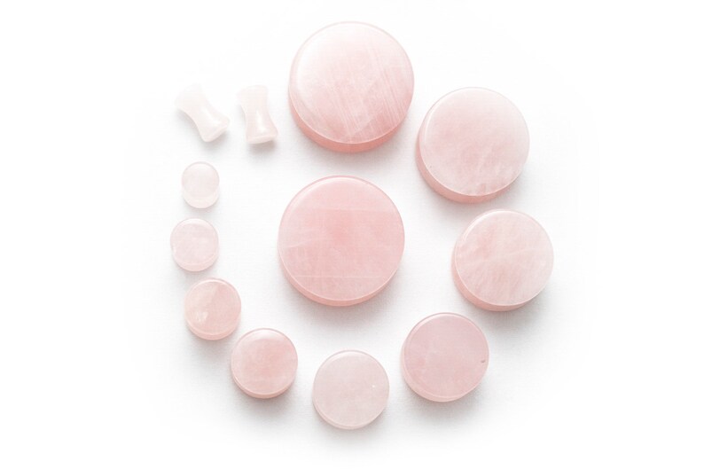 Opalite Cut Rose Ear Plugs Carved Stone Double Flared Gauges 9//16 14MM 2 Pair