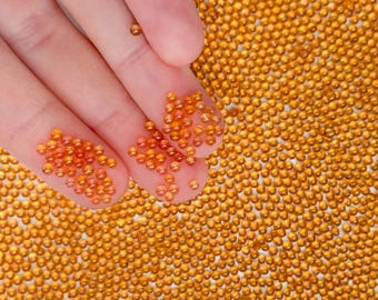 Orange Microbeads: Miniature Dollhouse Candy Boba Caviar - 2mm (No Hole)