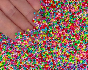 Rainbow Gumball Mix Fake Candy Microbeads for Miniature Dollhouse Food Decorating