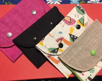 Wallet card holder in coated cotton