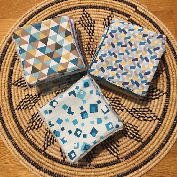 Washable wipes baby wipes cotton makeup remover fabric cotton Geometric and sponge bamboo or minky