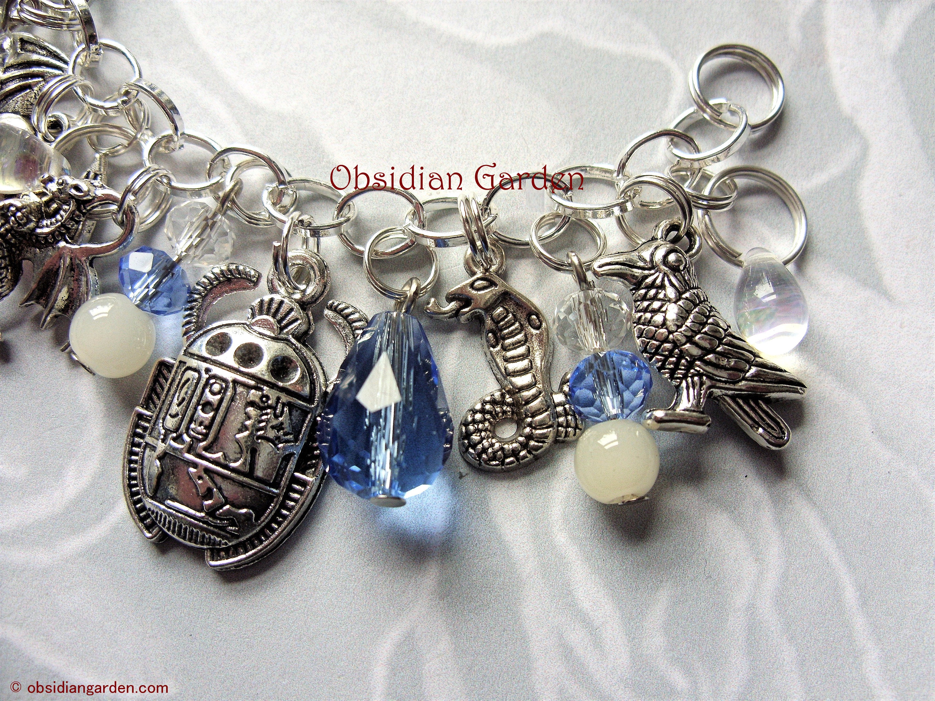 ANASTASIA Gothic Hand Made Original Ice Blue Charm Bracelet - Etsy