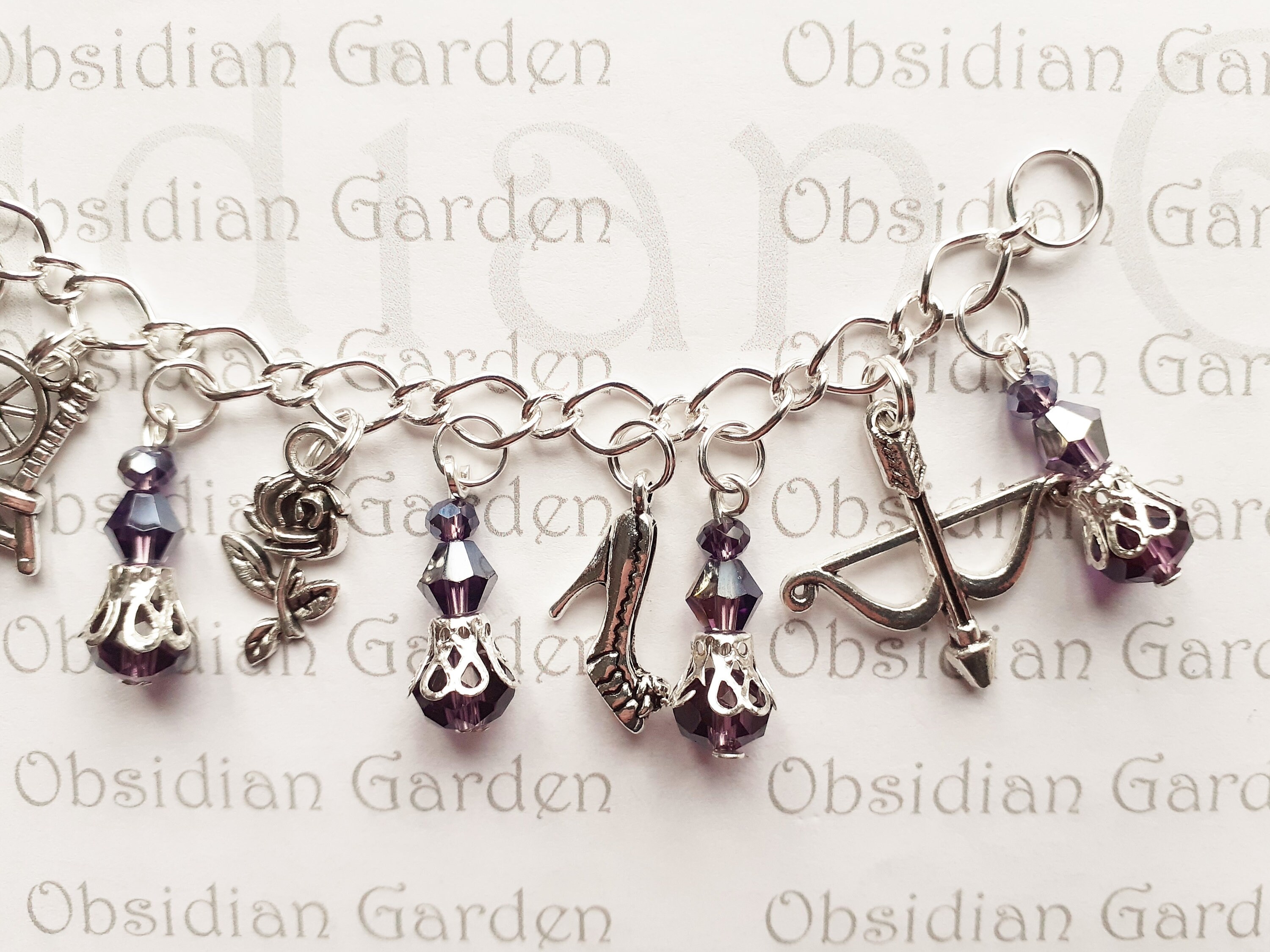 Purple Capped Brothers Grimm Hand Made Fairytale Charm Bracelet Etsy