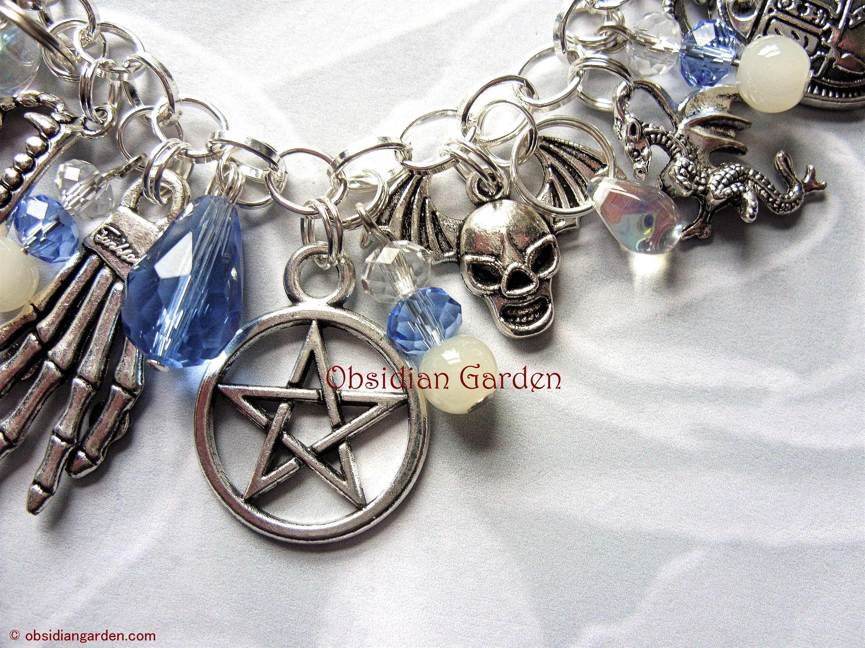 ANASTASIA Gothic Hand Made Original Ice Blue Charm Bracelet - Etsy