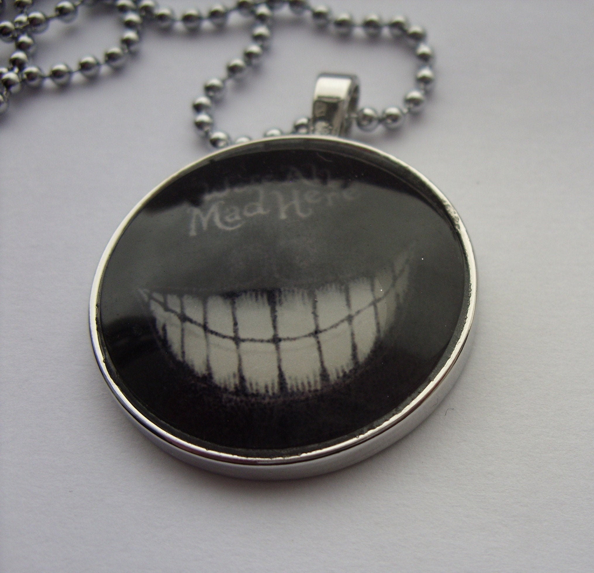 Glow in the dark Cheshire Cat necklace Etsy
