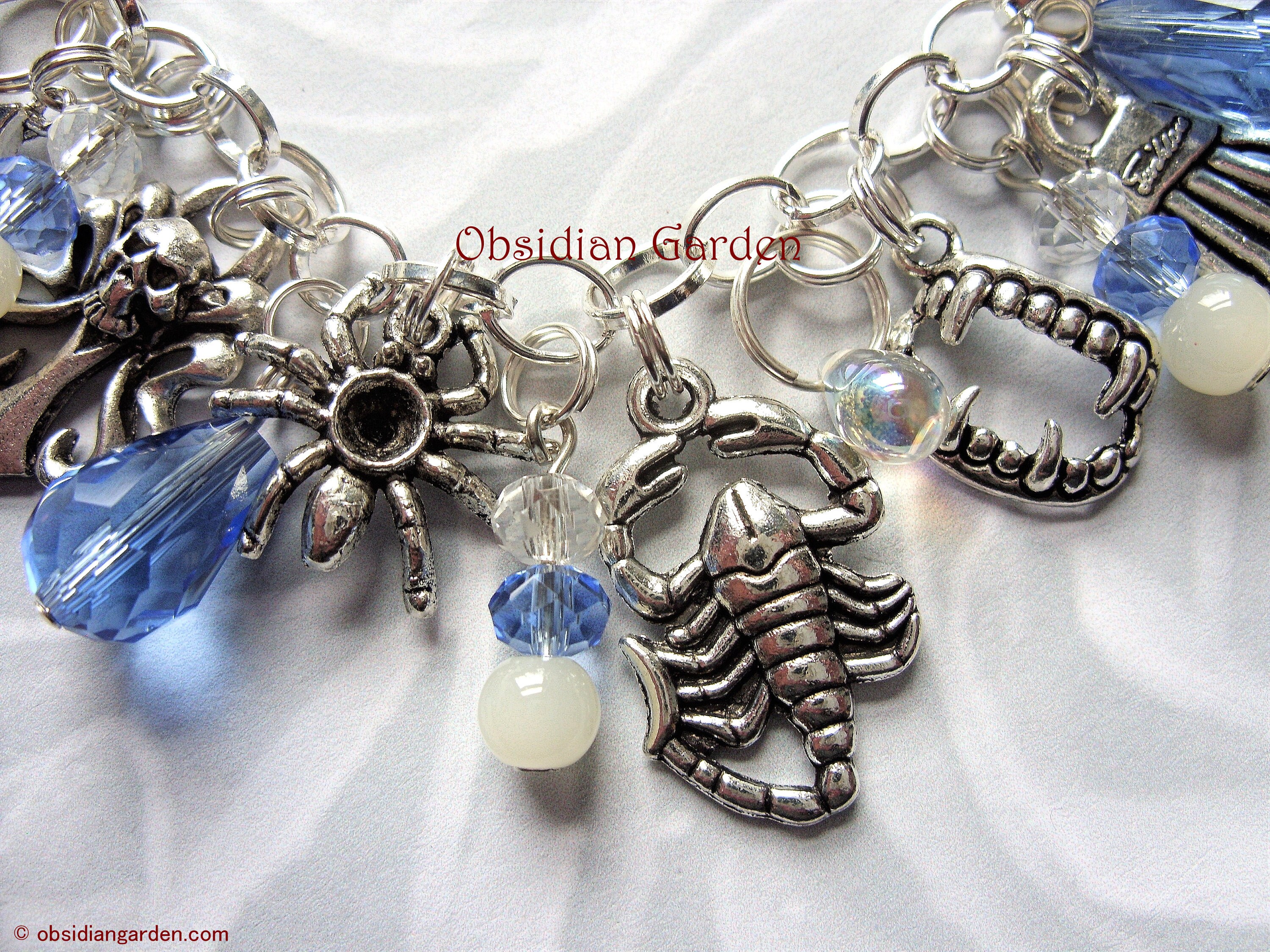 ANASTASIA Gothic Hand Made Original Ice Blue Charm Bracelet - Etsy