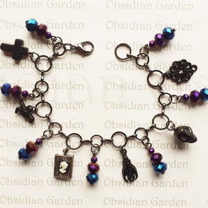 MORWEN gothic original hand made bracelet - metallic purple & blue