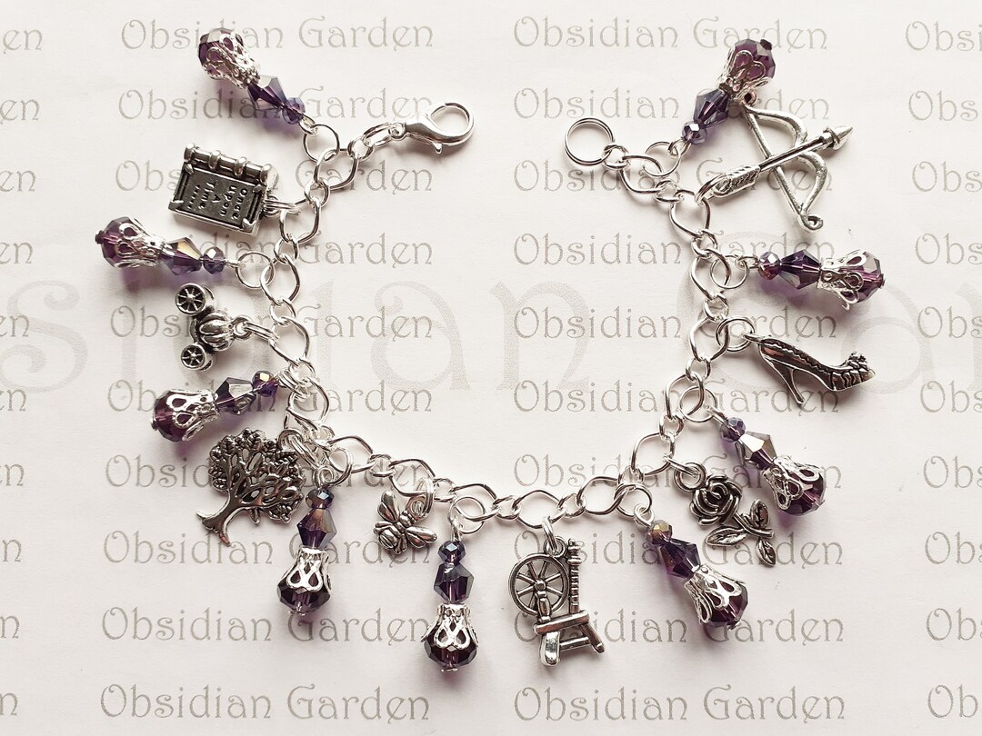 Purple Capped Brothers Grimm Hand Made Fairytale Charm Bracelet Etsy