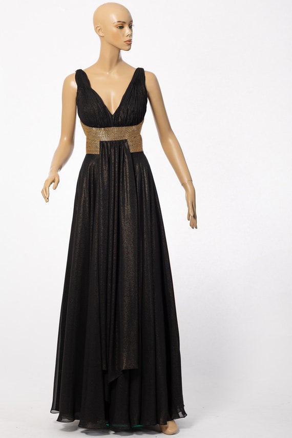 belted evening dress