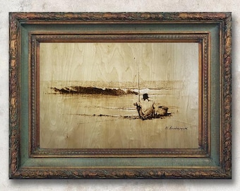 Original Artwork Wood Art, Anniversary Gift Wooden Wall Art, Unique Wall Art Soulmate Drawing, Nature Wall Art interior design art for sale