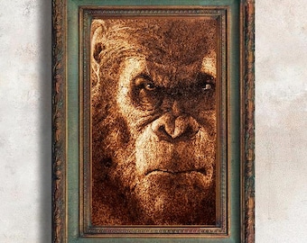 Original Pyrography art.  Wood Burning. Minimalist Home decor wall art