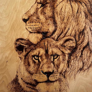 Lion Wood Burning - Etsy