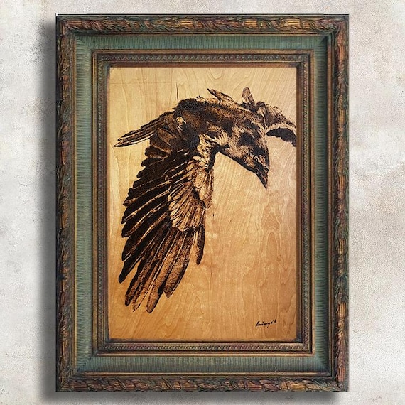 オリジナルアート 鳥のアート 木のアート 記念日の贈り物 ユニークな